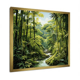 Designart "Relaxing Bamboo Jungle I" Bamboo Wall Decor Green Traditional Hallway Framed Wall Art Decor