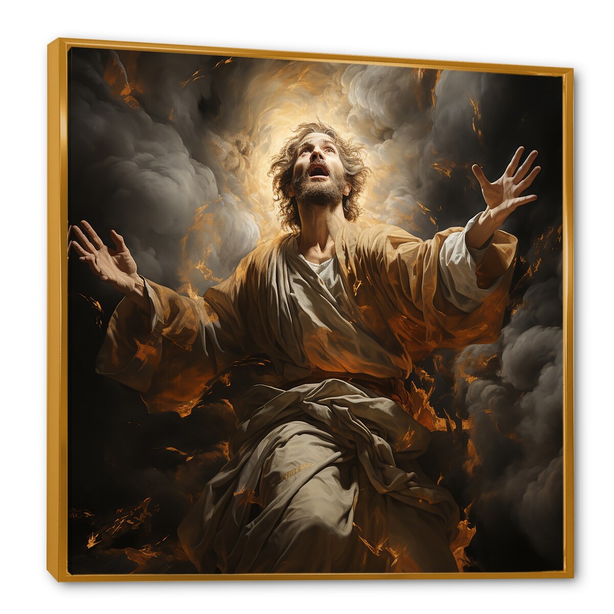 Designart "Religious Sacred Resurrection" Christianity Framed Canvas Art Print