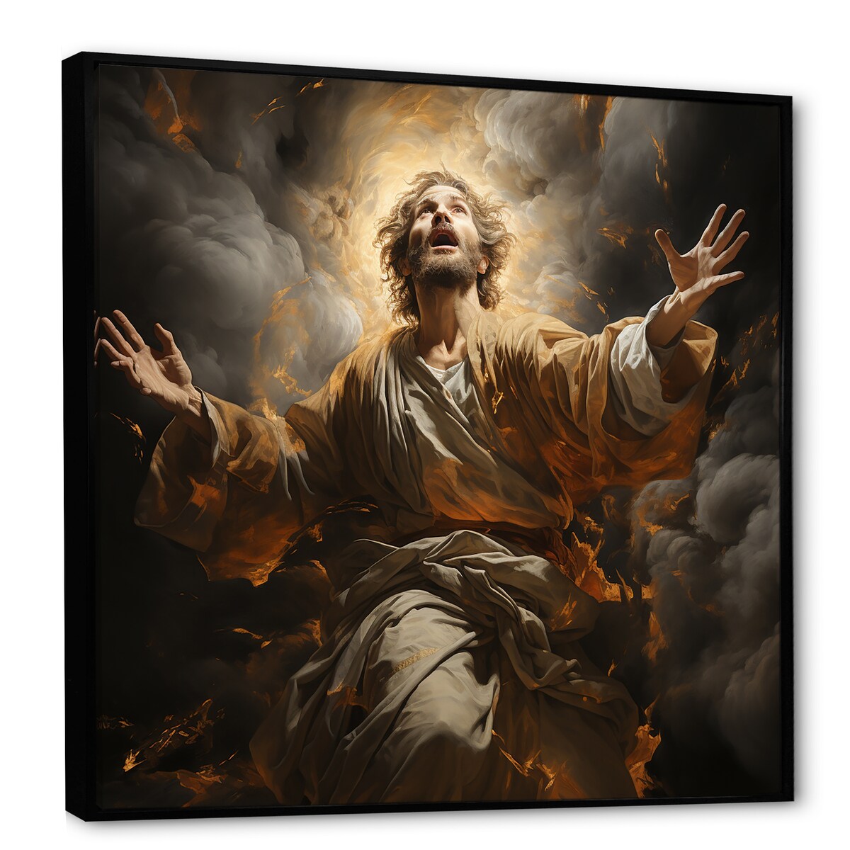 Designart "Religious Sacred Resurrection" Christianity Framed Canvas Art Print