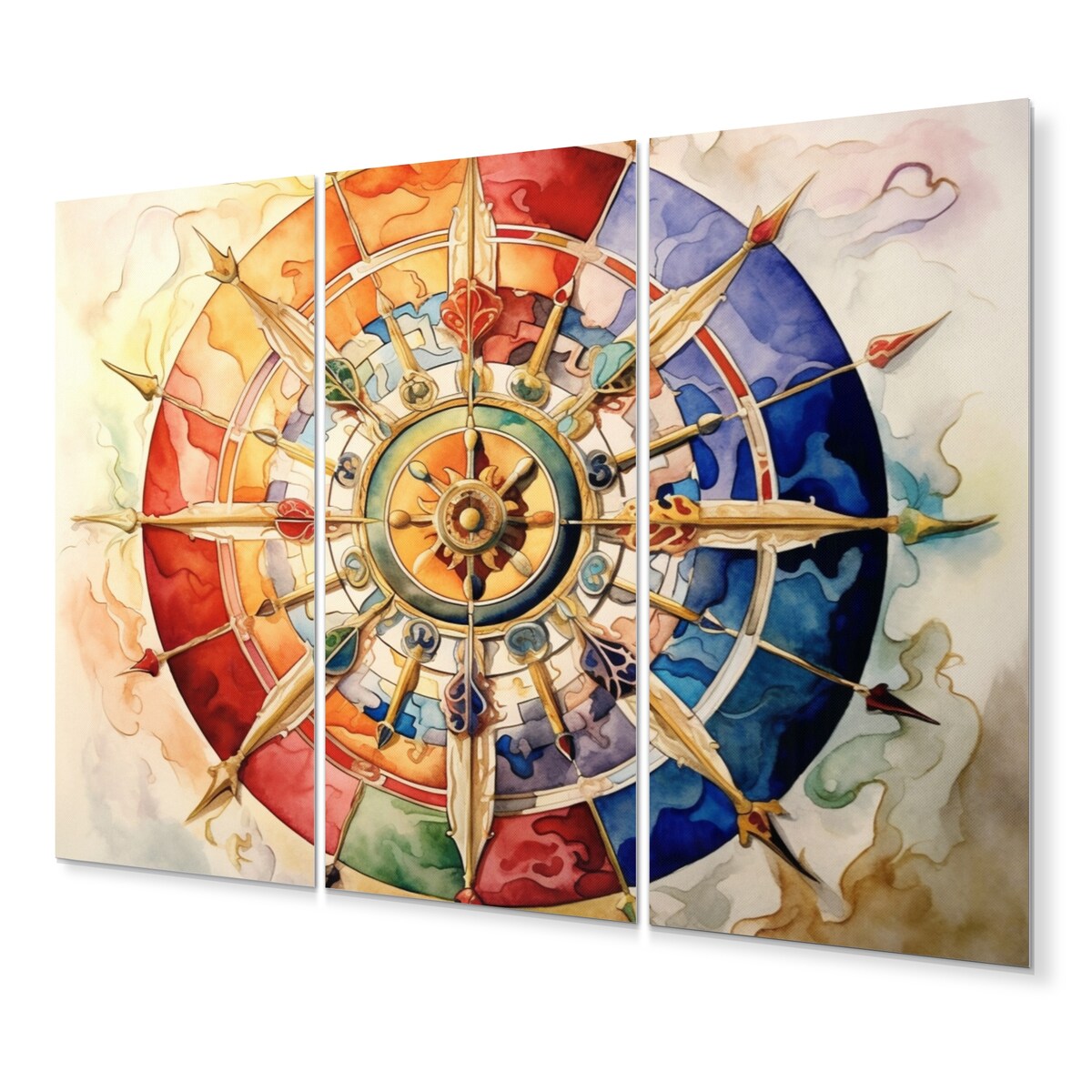 Designart "Religious Wheel Of Dharma" Hinduisim Art Living Room Set