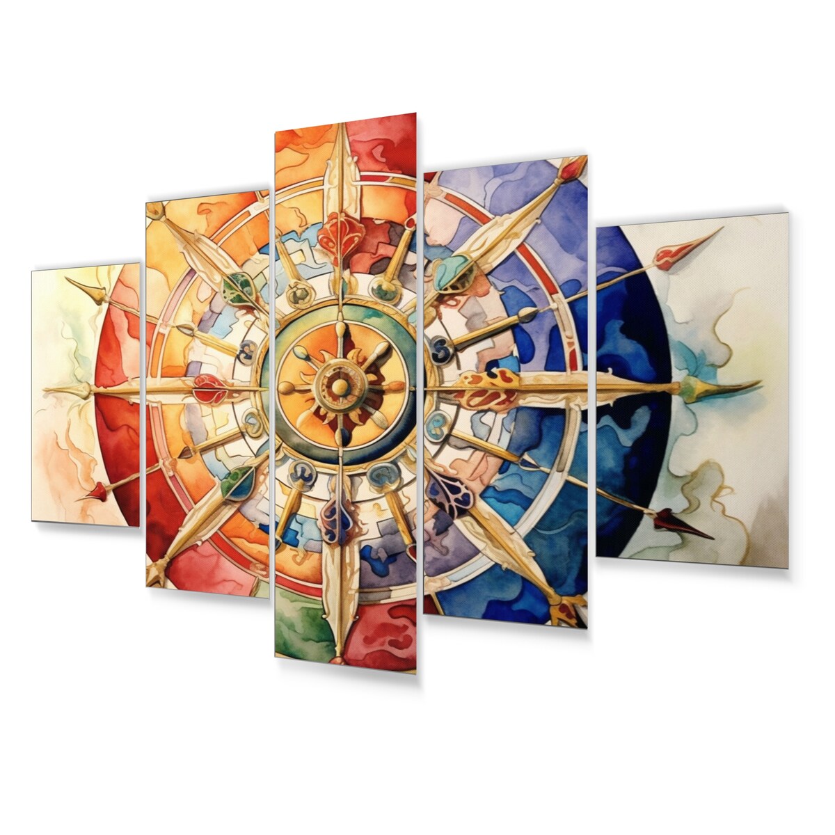 Designart "Religious Wheel Of Dharma" Hinduisim Art Living Room Set