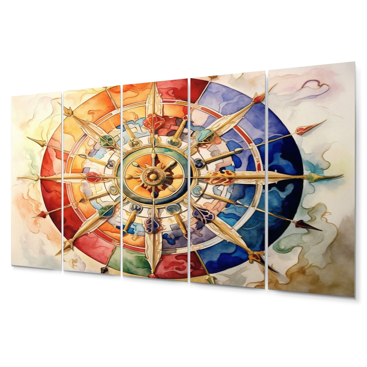 Designart "Religious Wheel Of Dharma" Hinduisim Art Living Room Set