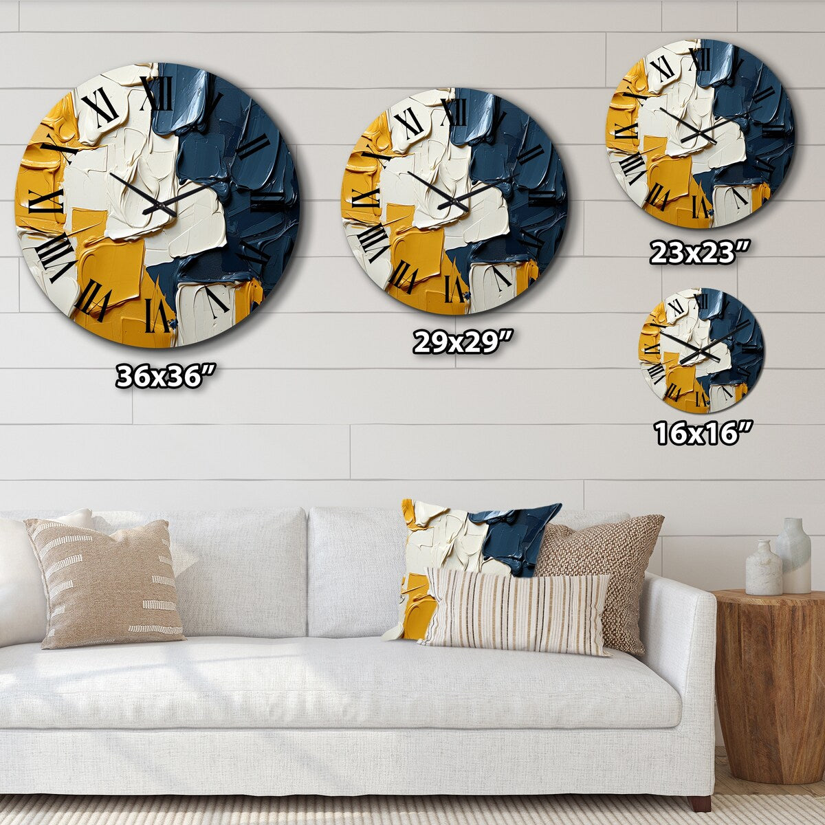 Designart "Remembering Ukraine Abstract Painting I" Abstract Painting Oversized Wall Clock