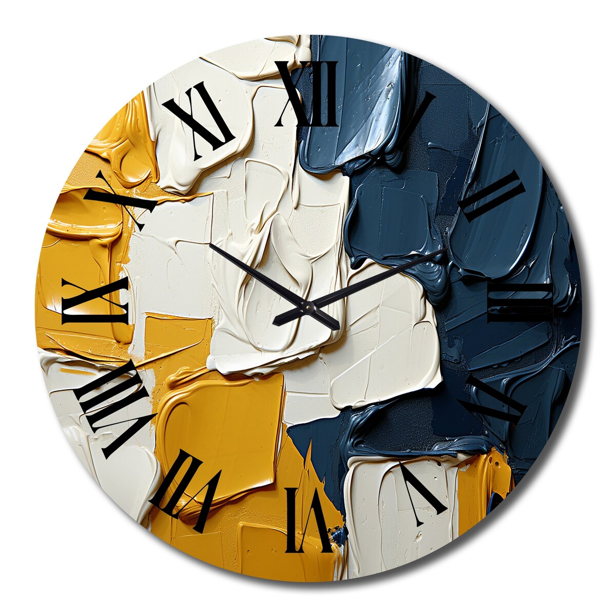 Designart "Remembering Ukraine Abstract Painting I" Abstract Painting Oversized Wall Clock