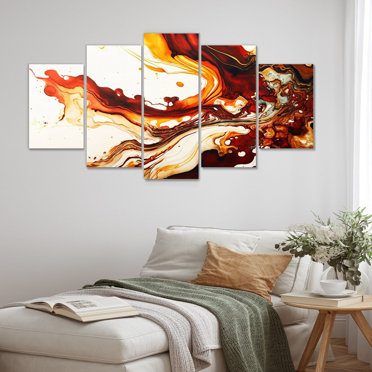 Designart "Rendend Point Dreams IV" Abstract Liquid Ink Multipanel Wall Art Prints
