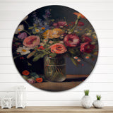 Designart "Retro Still Life With Blossoming Wildflowers II" Floral Wood Wall Art - Natural Pine Wood