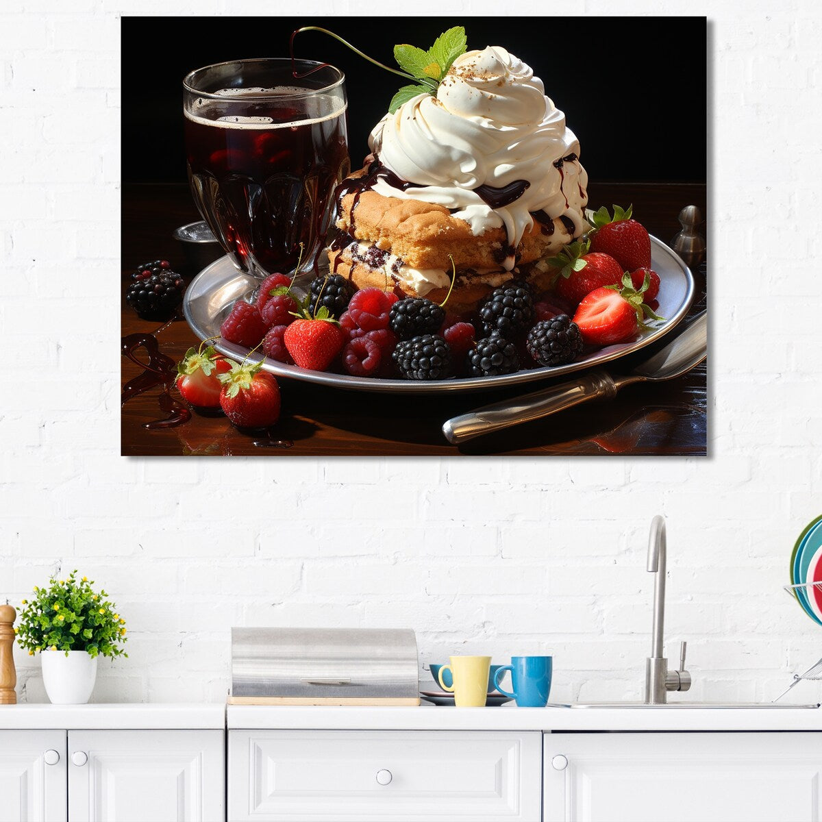 Designart "Rich Temptations Ice Cream I" Desserts Wall Art