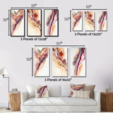 Designart "River In The Redend Point Canyon I" Abstract Liquid Ink Wall Art Set Of 3 Modern Printed Art Set For Bedroom