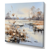 Designart "River Meadow Charm In Winter " Meadow Wall Art