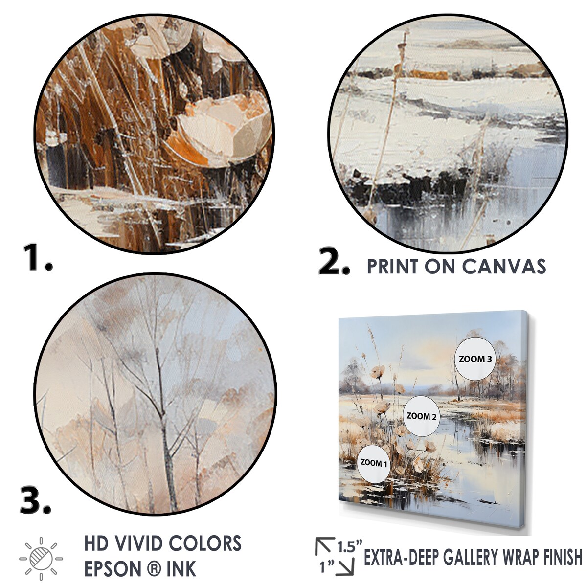 Designart "River Meadow Charm In Winter " Meadow Wall Art