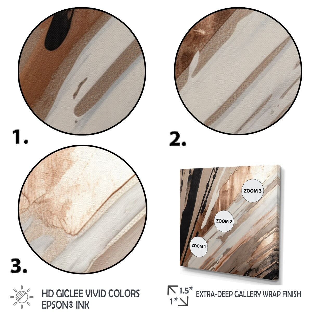 Designart "Rosegold Embracing Essence Of Lines V" Abstract Marble Framed Wall Art For Living Room