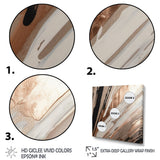 Designart "Rosegold Embracing Essence Of Lines V" Abstract Marble Framed Wall Art For Living Room
