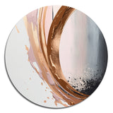 Designart "Rosegold Half Circles Boho V" Modern Shapes Transitional Metal Round Wall Art