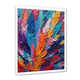 Designart "Rough Texture Colorful Feathers Painting I" Feathers Framed Canvas Art Print