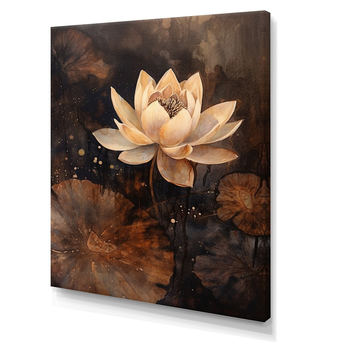 Designart "Rustic Lotus Serenity I" Lotus Wall Art