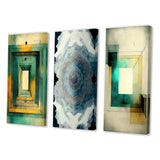 Designart "Sacred Geometry In Vintage Color Tones I" Modern Geometric Beige - Canvas Set Of 3 For Living Room Decor