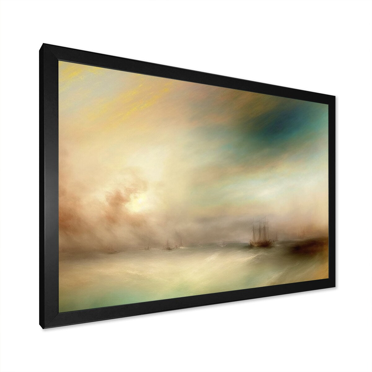 Designart "Sailboat During Exotic Sunset III" Coastal Boat Framed Art Print