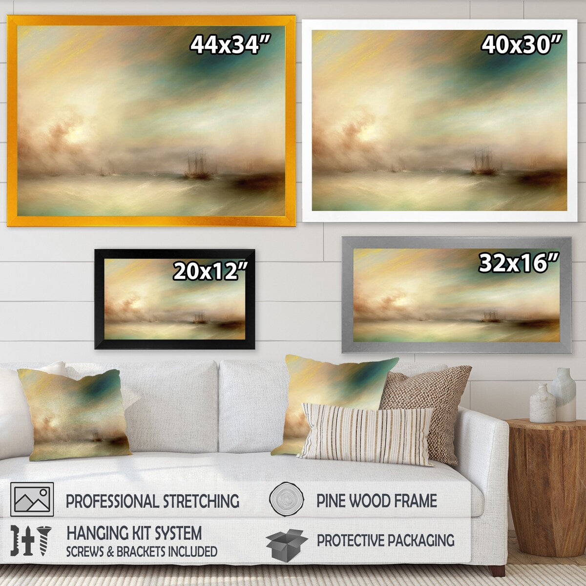 Designart "Sailboat During Exotic Sunset III" Coastal Boat Framed Art Print