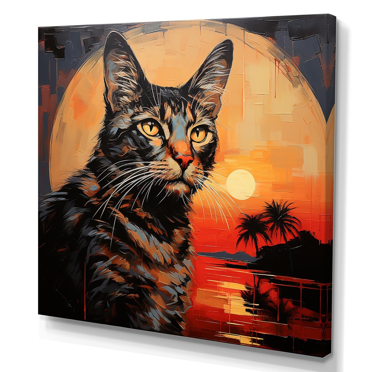 Designart "Savannah Cat In Sunset" Cat Wall Art