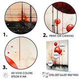 Designart "Scarlet Spheres " Abstract Shapes Wall Art
