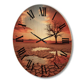 Designart "Scenic Landscape Desert Mirage III" Landscapes Oversized Wood Wall Clock