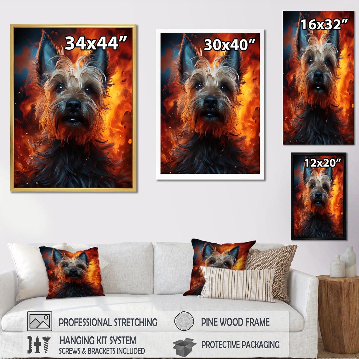 Designart "Scottish Terrier Spirit" Dog Wall Art