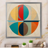 Designart "Serendipity Retro Abstract Midcentury Geometrics I" Modern Midcentury Framed Wall Art Living Room