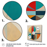 Designart "Serendipity Retro Abstract Midcentury Geometrics I" Modern Midcentury Framed Wall Art Living Room