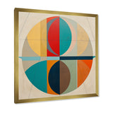Designart "Serendipity Retro Abstract Midcentury Geometrics I" Modern Midcentury Framed Wall Art Living Room
