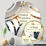 Designart "Serene Sands II" - Modern Abstract Collages Centre Wave Decorative Mirror