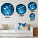 Designart "Serenity Sapphire Circular Spheres III" Modern Geometric Oversized Wall Clock