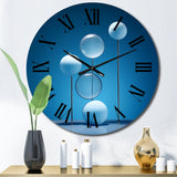 Designart "Serenity Sapphire Circular Spheres III" Modern Geometric Oversized Wall Clock