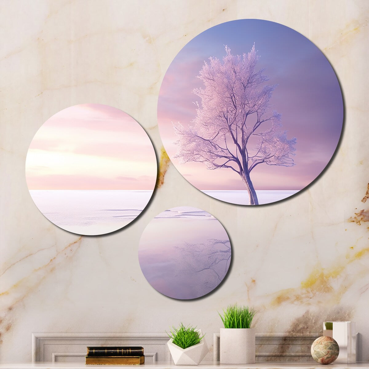 Designart "Sky Photo Pastel Dreamscape I" Landscapes Trees Living Room Set
