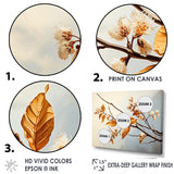 Designart "Soft Brown Blossom Flower Branch I" Flowers Wall Art