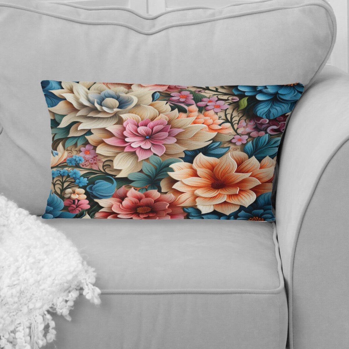 Designart "Soft Color Paisley Garden Playfulness II" Damask Printed Throw Pillow