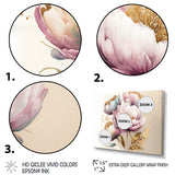 Designart "Soft Pink Crocus Bouquet I" Floral Crocus Canvas Art Print - 3 Panels