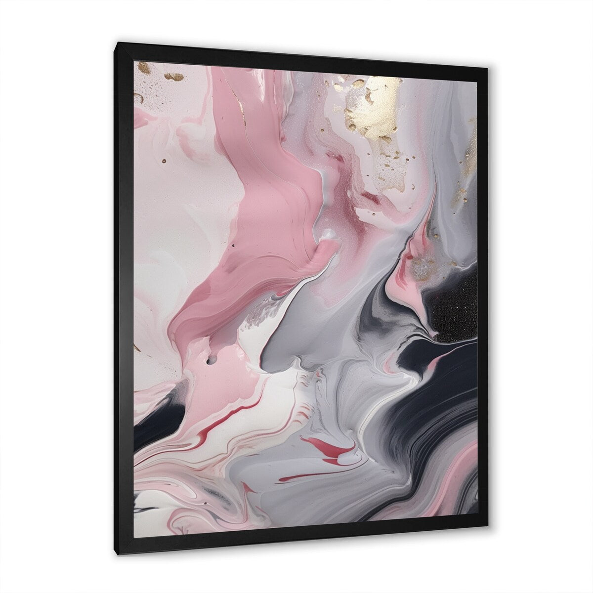 Designart "Solid Marble Paint Artwork Ii" Abstract Marble Framed Canvas Prints