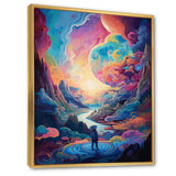 Designart "Solitude Mysterious Rainbow Vision Landscape" Abstract Landscape Framed Canvas Wall Art