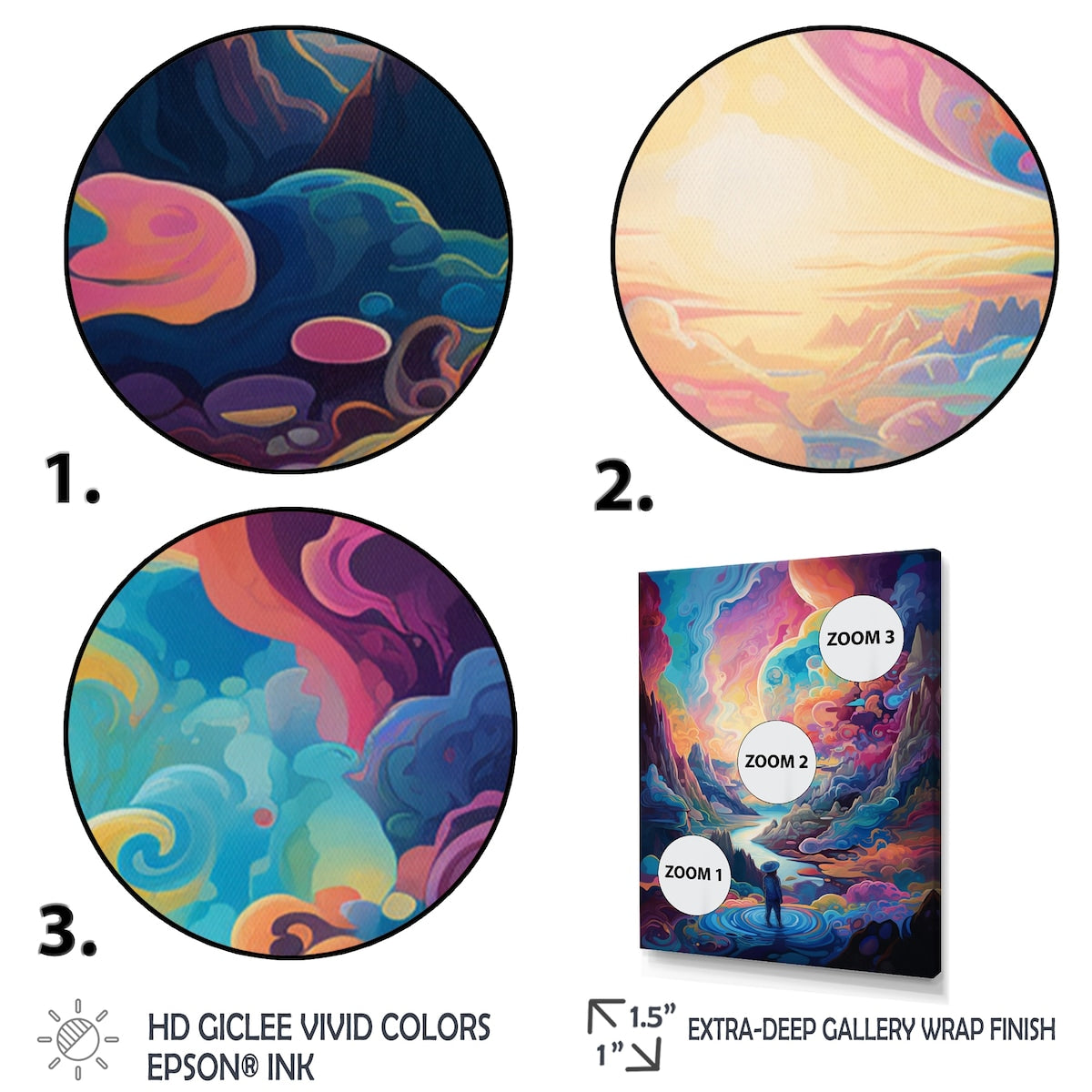 Designart "Solitude Mysterious Rainbow Vision Landscape" Abstract Landscape Framed Canvas Wall Art