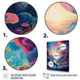 Designart "Solitude Mysterious Rainbow Vision Landscape" Abstract Landscape Framed Canvas Wall Art