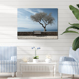 Designart "Solitude Tree Coastal Horizon" Coastal Ocean Wall Art