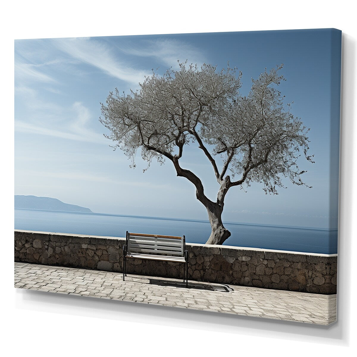 Designart "Solitude Tree Coastal Horizon" Coastal Ocean Wall Art