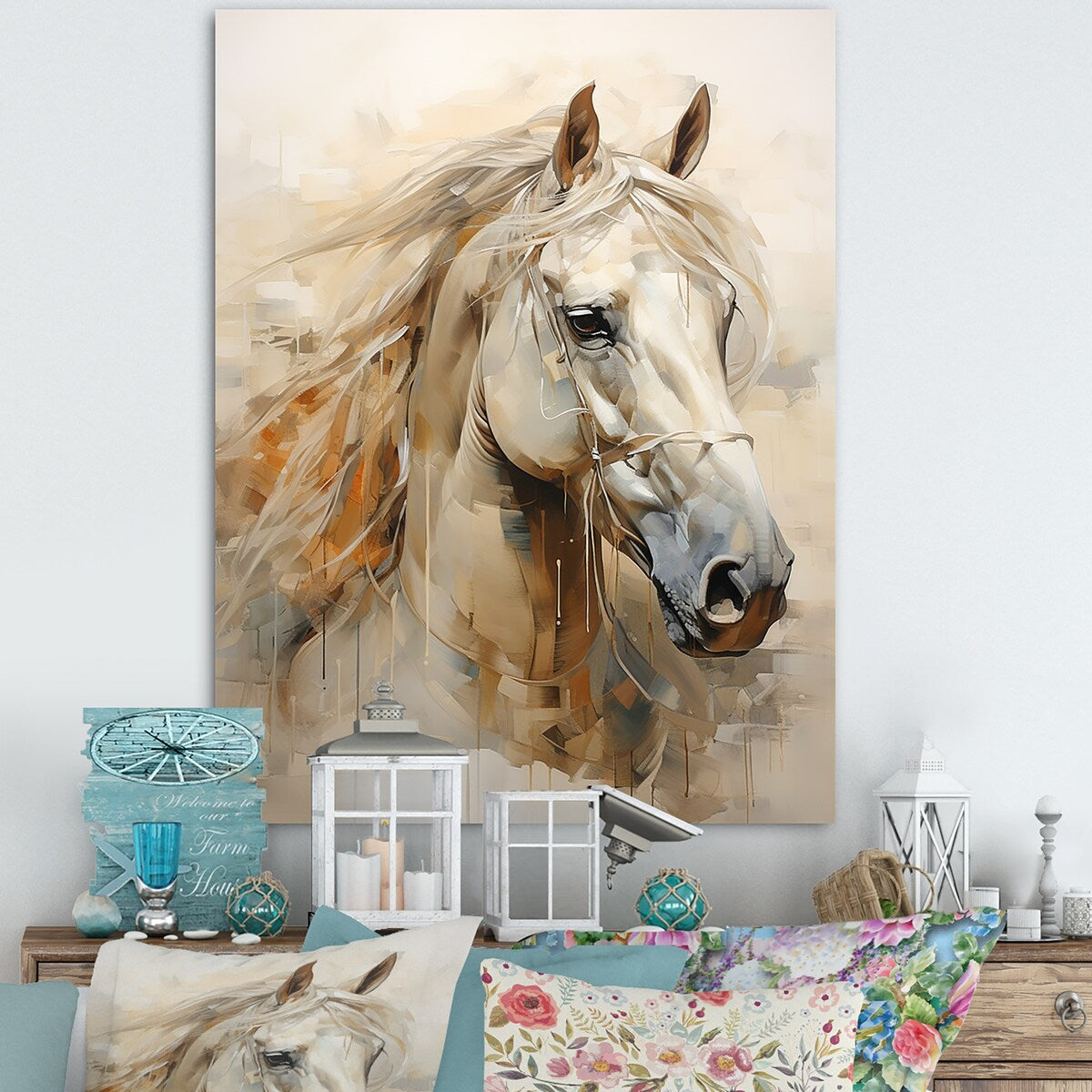 Designart "Sophisticated Horse Portrait" Horse Animal Wall Decor