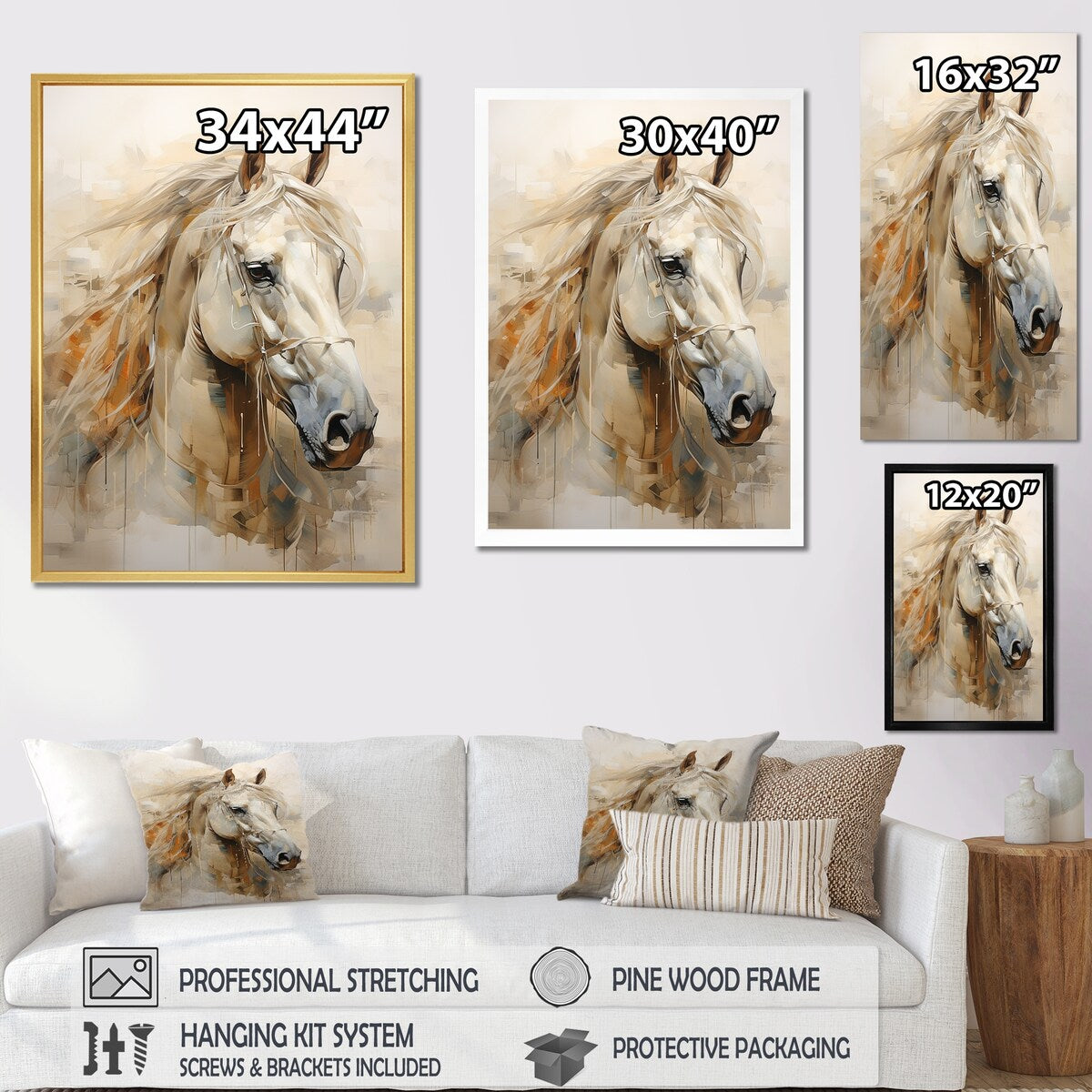 Designart "Sophisticated Horse Portrait" Horse Animal Wall Decor