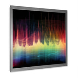 Designart "Sounds Of The Waves Spectogram" Abstract Shapes Framed Canvas Wall Art