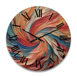 Designart "Spiral Symphony IV" Abstract Spirals Oversized Wood Wall Clock