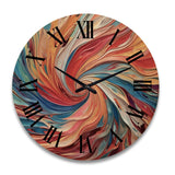 Designart "Spiral Symphony IV" Abstract Spirals Oversized Wood Wall Clock