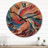 Designart "Spiral Symphony IV" Abstract Spirals Oversized Wood Wall Clock