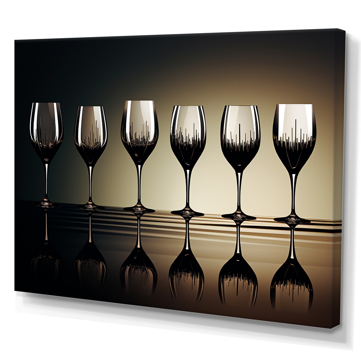 Designart "Stemware Wine Glass Silhouettes " Drinkware Wall Art