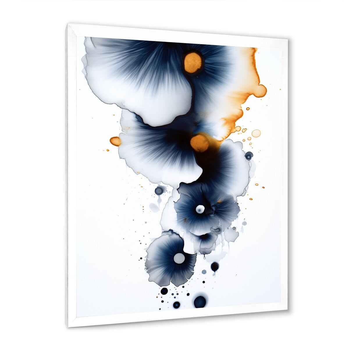 Designart "Suites Of Distant Moods Abstract Gilded Ink I" Abstract Painting Framed Canvas Art Print